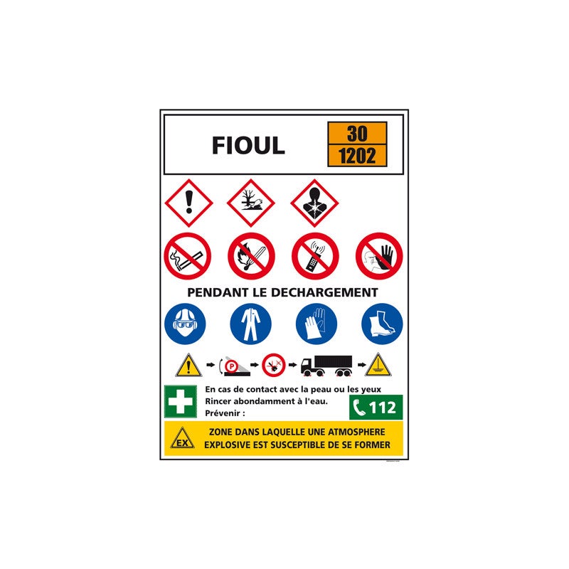 Consigne produits dangereux FIOUL (C1297) 300 x 420 mm Matière — free download