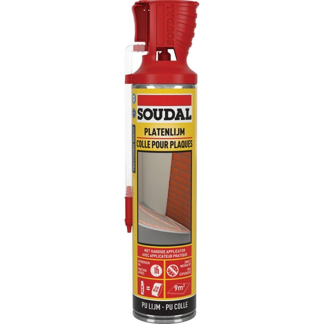 Colle pour plaques Genius - Mousse-Colle PU - Soudal - 0,6 L
