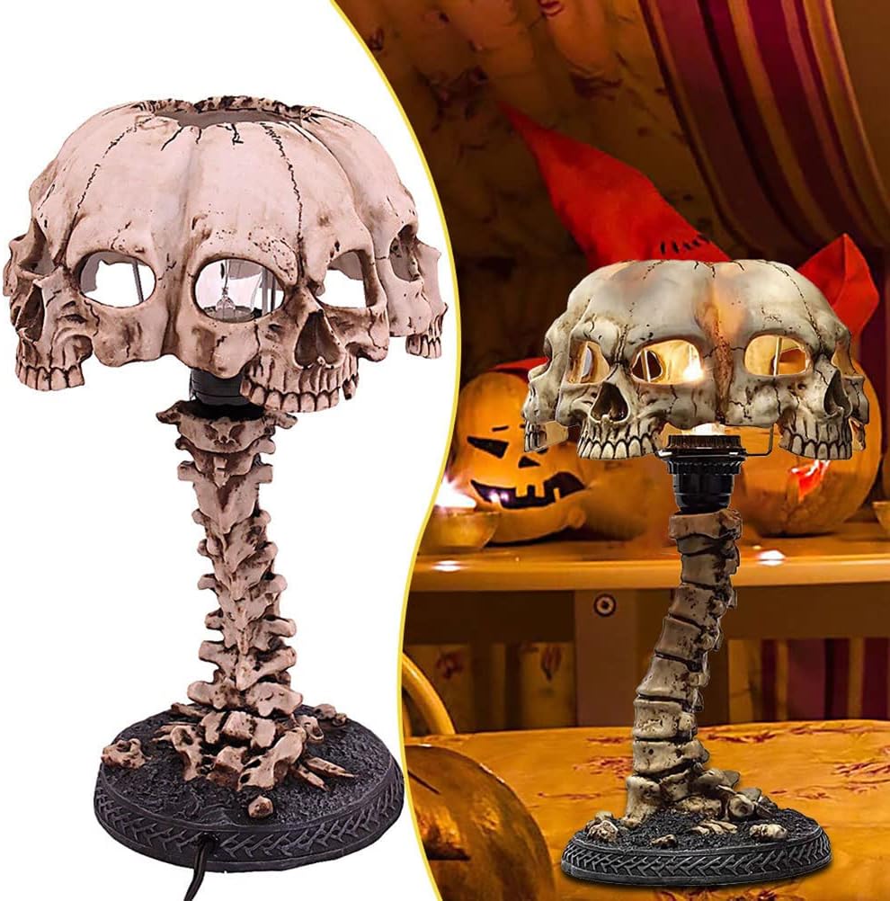 Szkieletowa lampa stołowa, kreatywna lampka nocna w kształcie szkieletu, halloweenowa lampa w stylu industrialnym retro, horror, dekoracja do sypialni