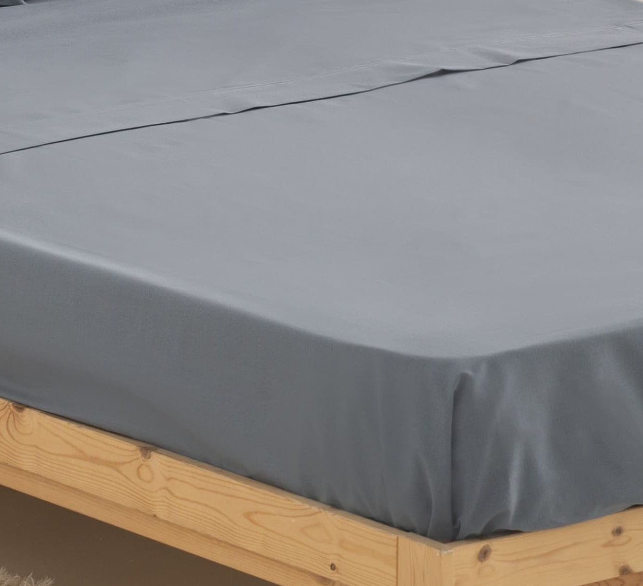 Juego de sábanas liso Designer Ceniza cama de 150cm Donegal Collections - 3