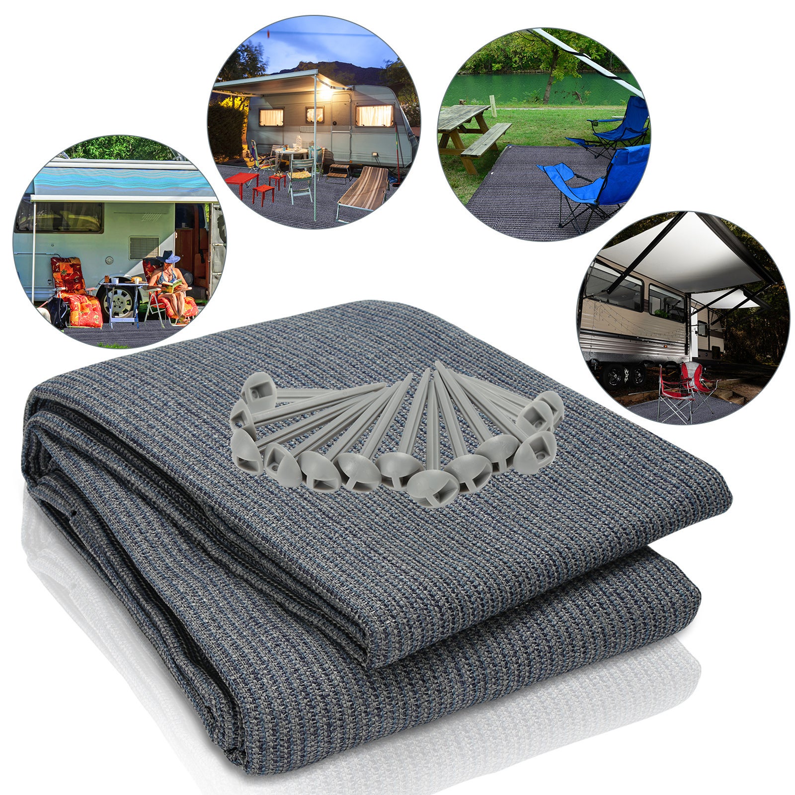 Dywanik do namiotu 400x600 cm HDPE PEHD Wielofunkcyjny do basenu i campingu