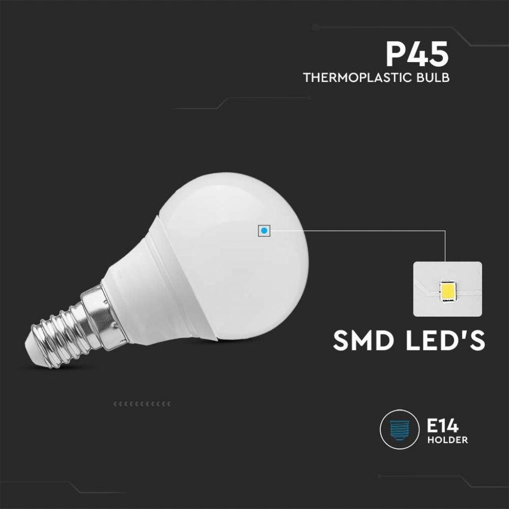 Lâmpada LED E14 4,5W P45 4000K - 5