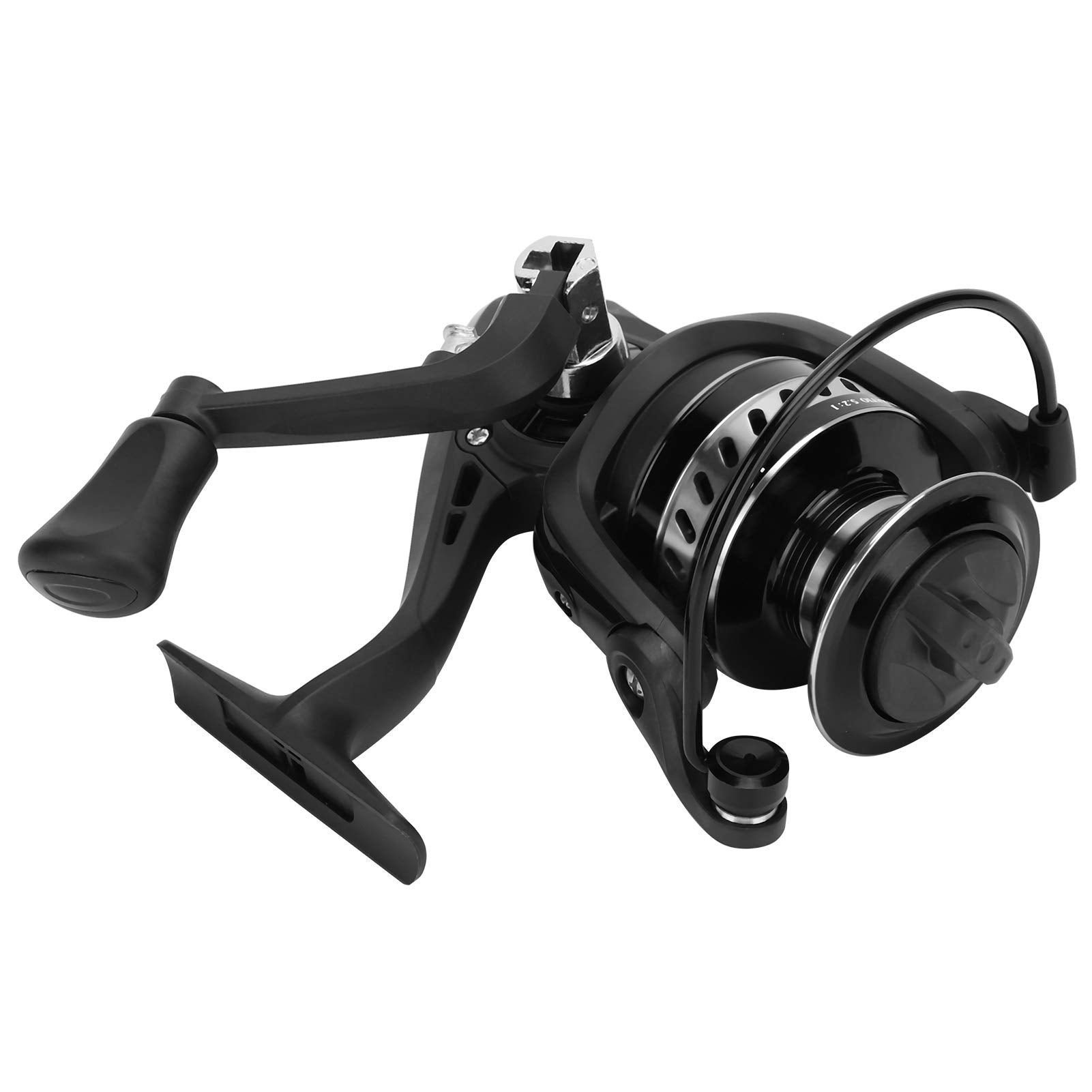 Accessorio per la pesca con zattera a dondolo con canna da pesca portatile in metallo con lenza da pesca (LS5000 argento nero) - 6