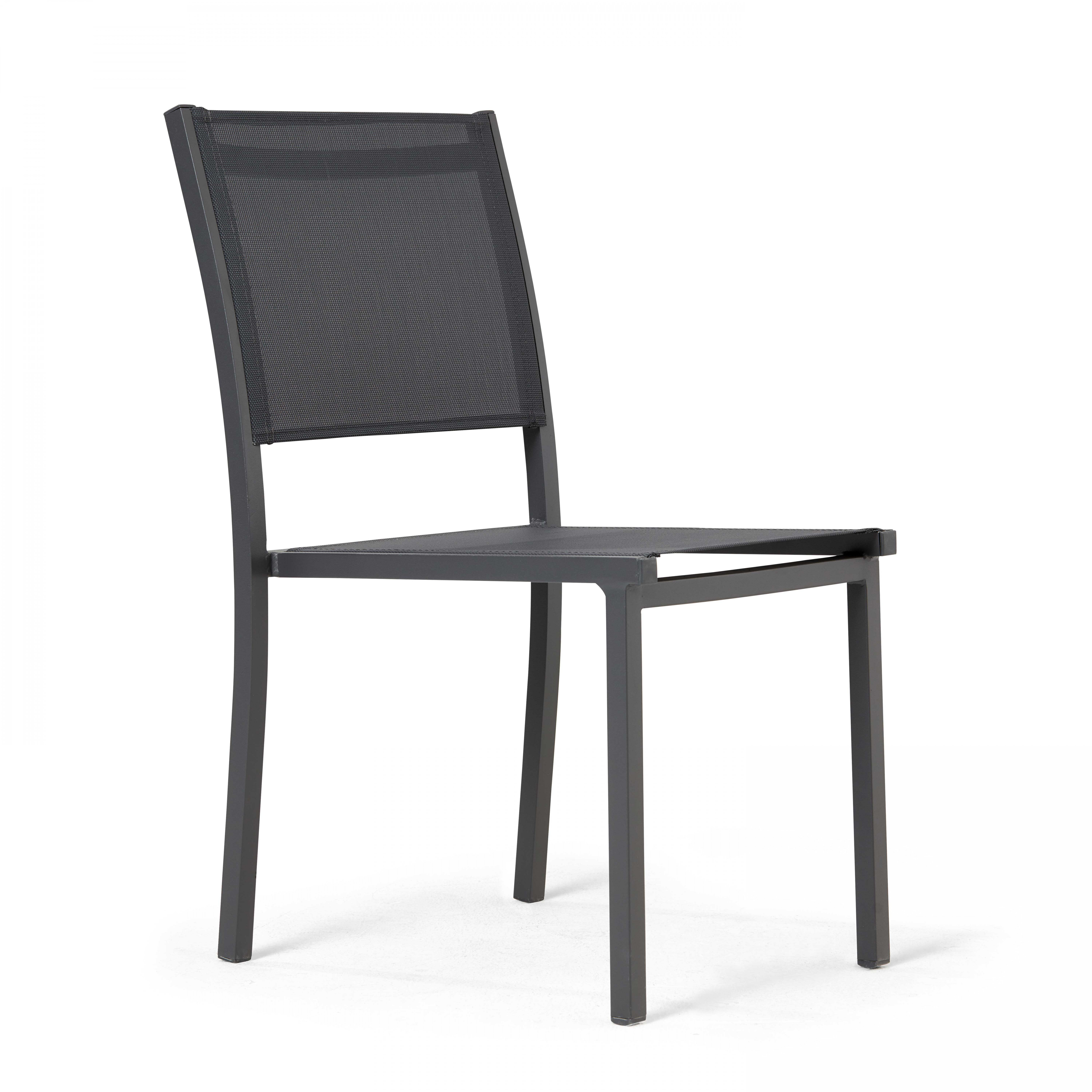 Chaise de jardin sans coussin Nice en Aluminium Anthracite - 2