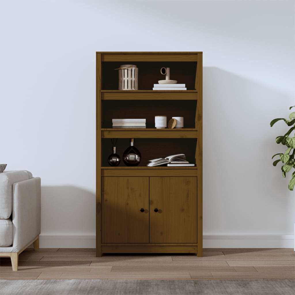 Buffet haut - QQMORA - Modèle yy13073 - Bois massif de pin - Marron