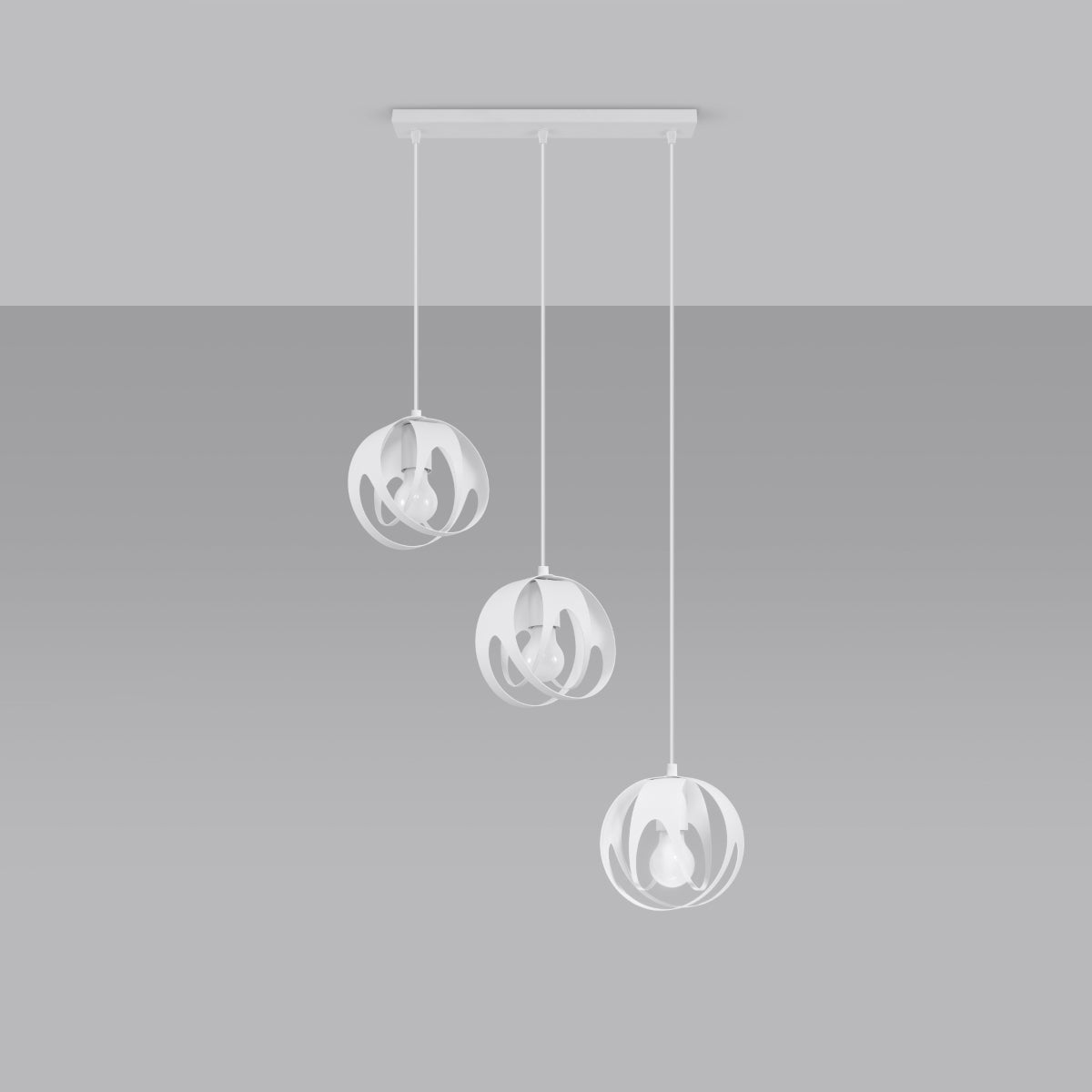 Lampa wisząca BRIVE 3L biała LED 4000K - 50x16x117cm Sollux