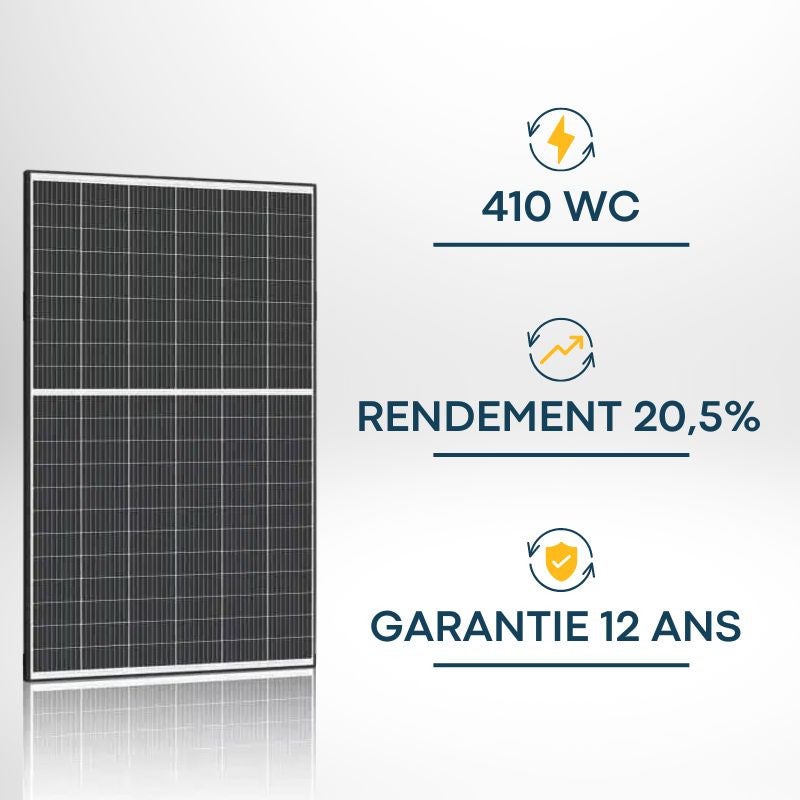 Kit panneau solaire Plug & Play de 410 Wc-Branchement direct sur prise de courant - micro onduleur intégré - helios - 4