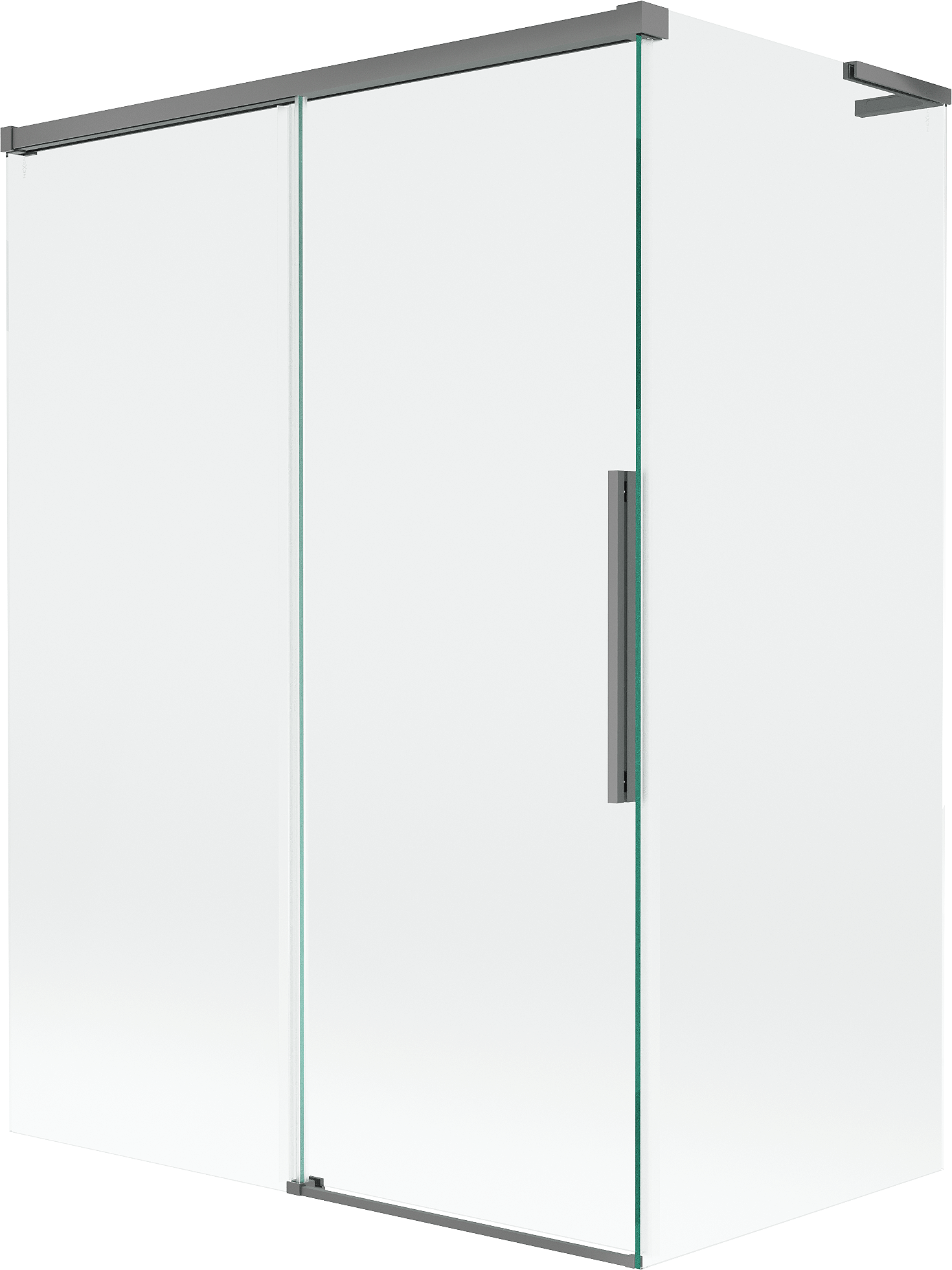 Mexen Rox L parawan nawannowy 2-skrzydłowy rozsuwany 120 + 70 x 150 cm, transparent, gun metal - 8C9L-120-070-95-00