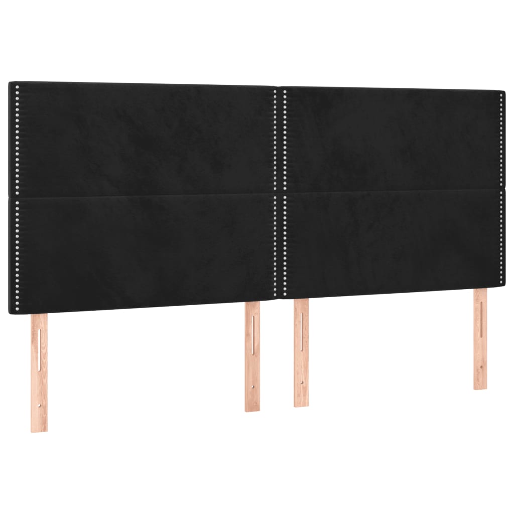 Cadre de lit sans matelas noir 200 x 200 cm en velours - 9