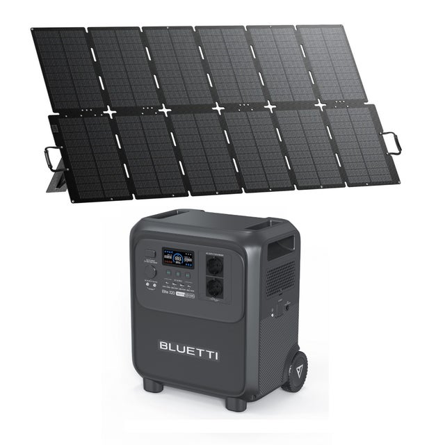 Kit BLUETTI Elite 320 avec Panneau Solaire 500 W - Batterie 3200 Wh, Générateur solaire 2x1800W