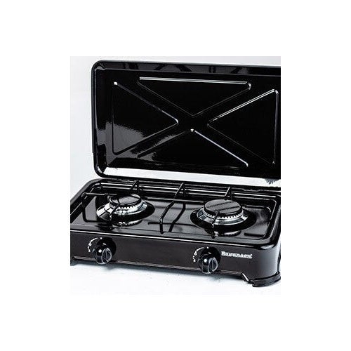 Fogão de bancada a gás Ravanson K-02TB [preto; 2 zonas] - 2