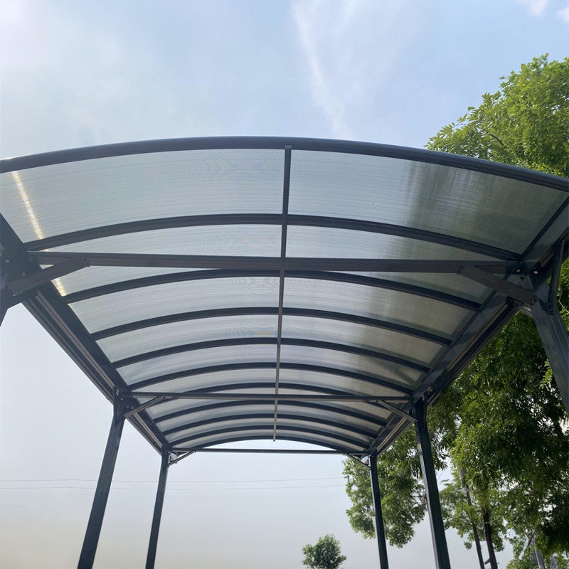 X-Metal Carport aluminium 18,3m² pour camping car anthracite polycarbonate 6mm - 5