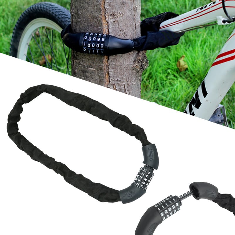 Catena Bici Lucchetto Per Bicicletta / Lucchetto Con Codice A 4 Cifre Black Lucchetto Con Combinazione
