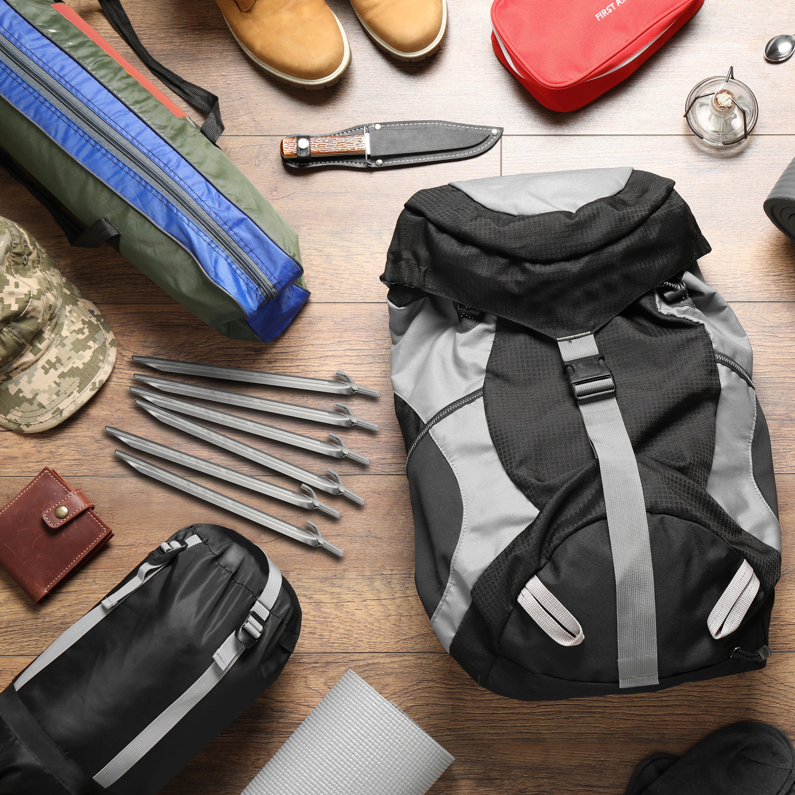 Piquet de fixation acier, lot de 24, sardines pour tente, piquet ancrage sol, jardin sol dur, 30 cm, argent - 5