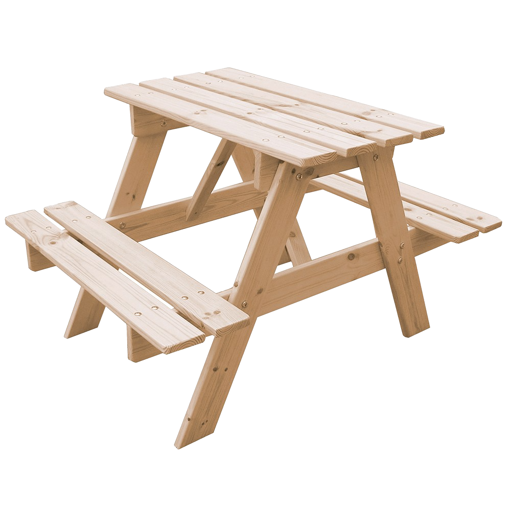 Tavolino Da Picnic Per Bambini Con 2 Panche, In Legno Di Pino, 50x89x79 Cm, Con Cuscini