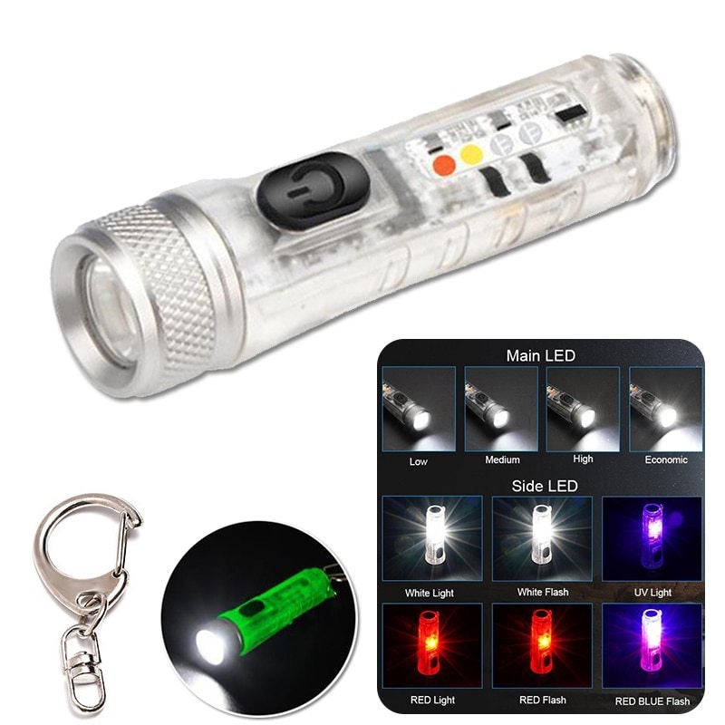 Zewnętrzna latarka kieszonkowa S11 ładowana przez USB, Mini mocna latarka z przyssawką elektromagnetyczną, ładowalna