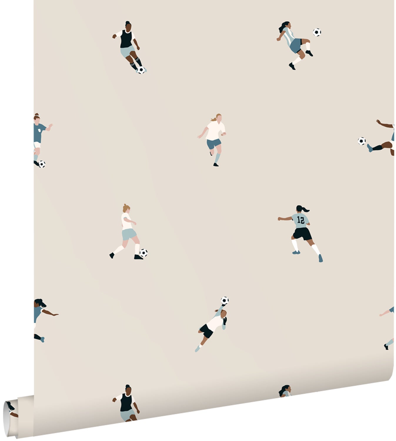 Tapeta piłkarki beżowym - 50 x 900 cm - ESTAHOME