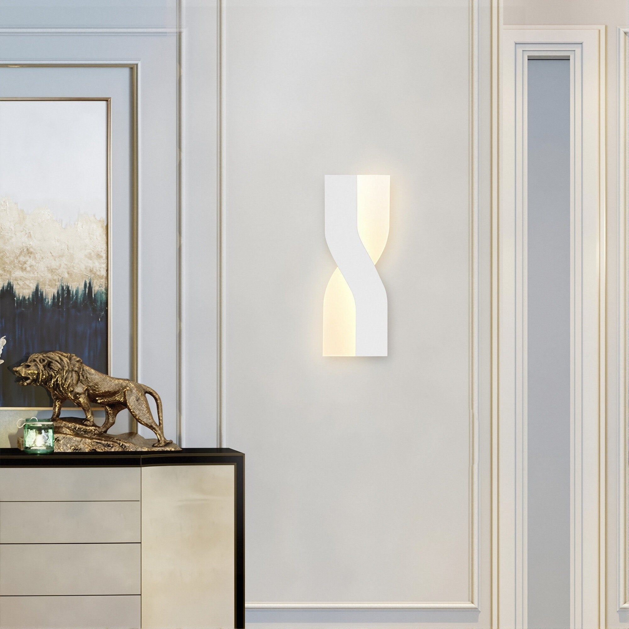 Lampada da parete a LED in stile europeo, apparecchi di illuminazione per interni, lampada da parete girevole da comodino per camera da letto - 4