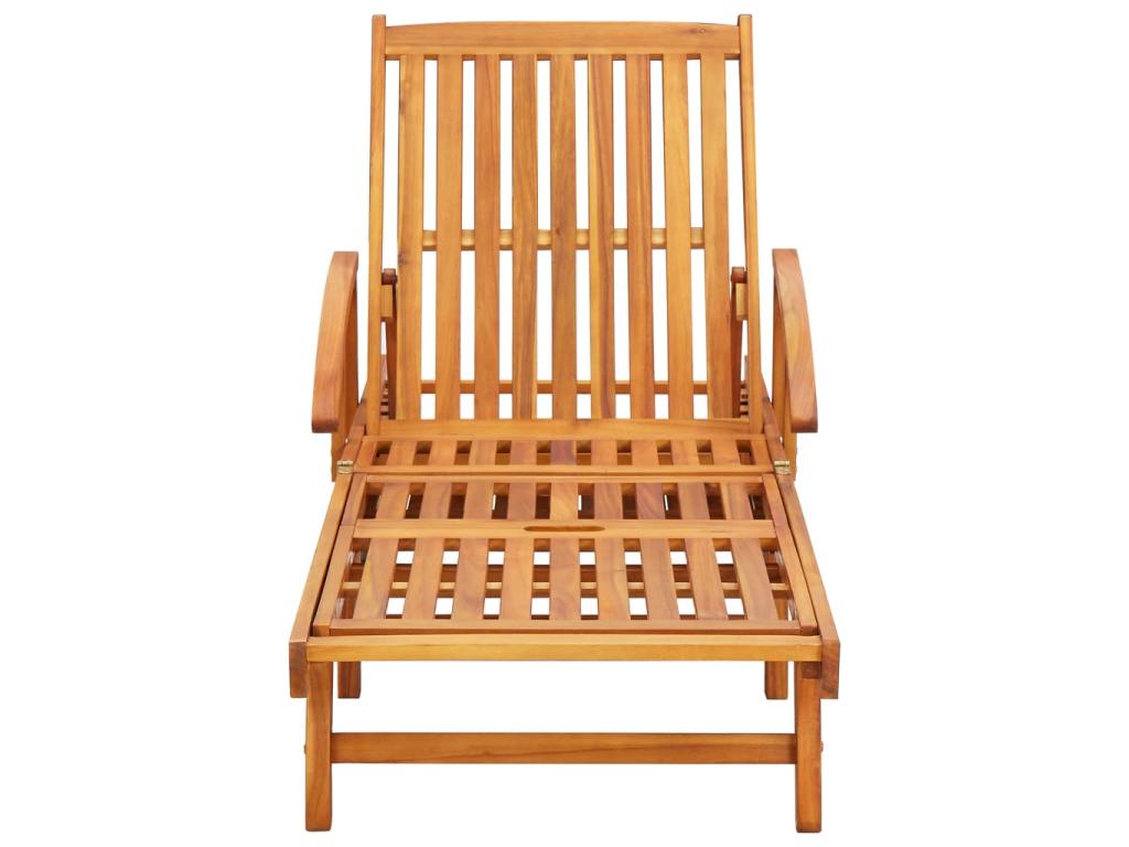Conjunto de 2 tumbonas hamacas camas de jardín muebles de terraza muebles de exterior con cojines madera 02_0012067 - 3