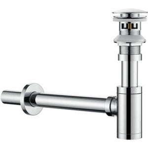 Set – Sifone Con Scarico Con Troppopieno Per Lavabo Nero Opaco - Foto 5