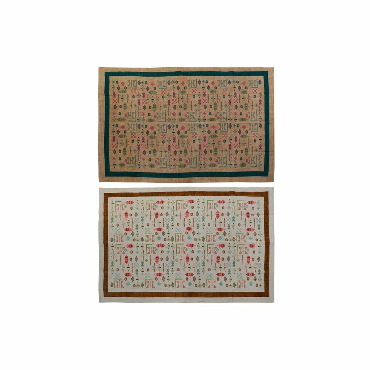 Alfombra dkd home decor 160 x 230 x 0,4 cm poliéster blanco ikat boho (2 unidades)