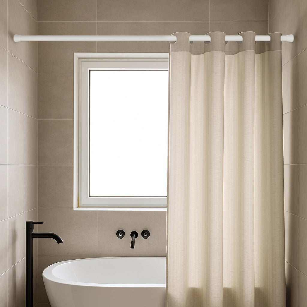 Barre de rideau extensible sans perçage Ø28 mm en métal, Installation facile, Barre de rideau Premium, CINTACOR Blanc 70-120 cm - 8