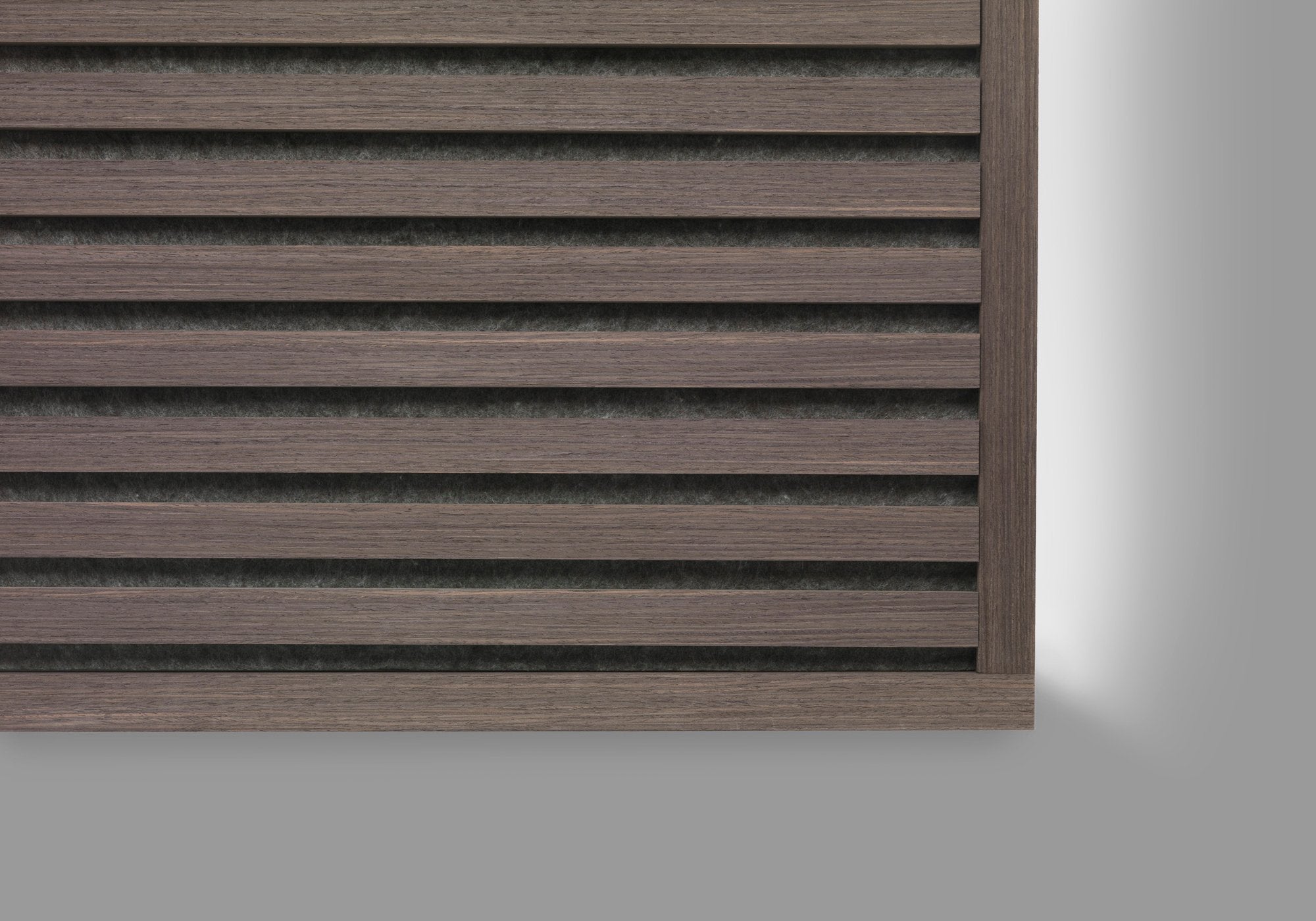 Lot 2 Panneaux Muraux Acoustiques en Bois - 240x60cm - 3.12m² - Chêne Foncé – A Lattes – Panneau Tasseau de Bois Naturel - 5