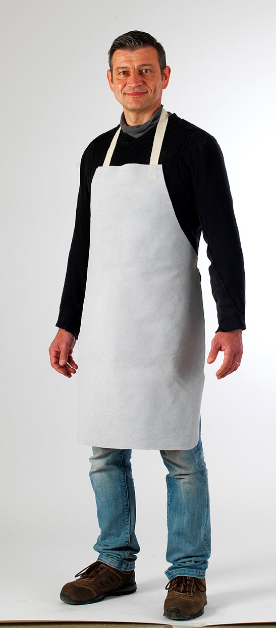 TABLIER CUIR blanc, croûte vachette, 110x70 cm - COVERGUARD - 2