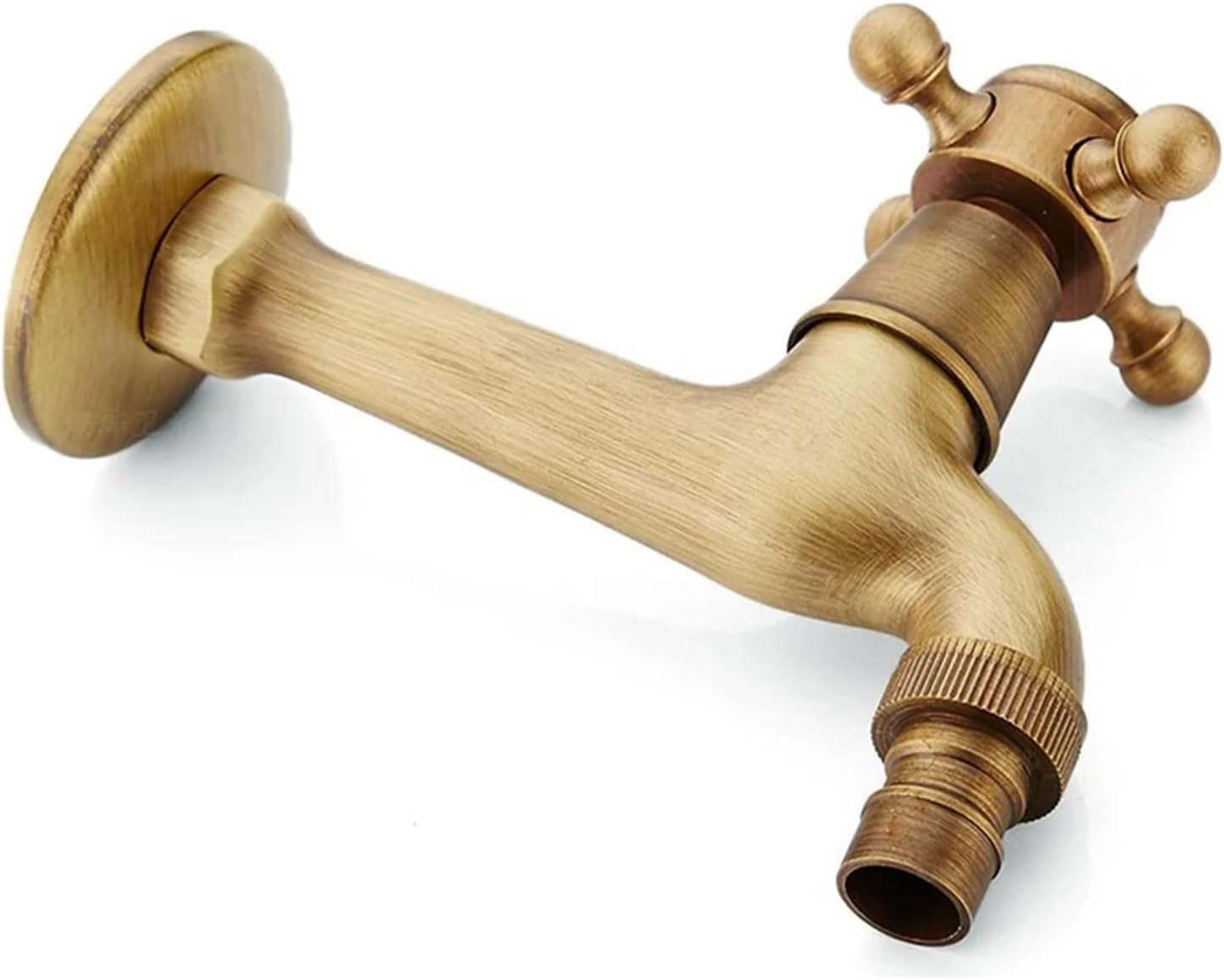 Długi kran ścienny zewnętrzny, kran ogrodowy w stylu vintage, kran na zimną wodę, kran ścienny zewnętrzny, 15 cm - 2
