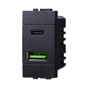 BG Electrical Presa USB Singola Cromata – 13A Con 2 Porte USB 2.1A – Nexus Serie, Piastra Senza Viti