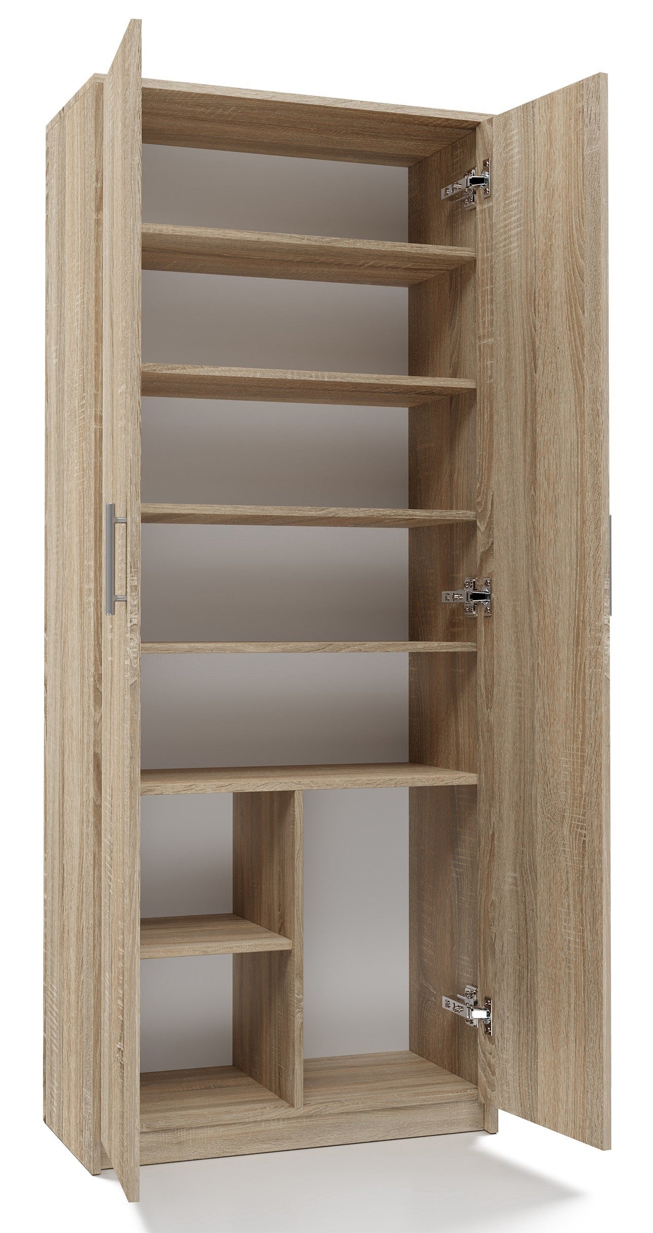 PARLA - Armadio moderno a 6 ripiani - 180x74x35cm - Contenitore - Armadio per ufficio - Sonoma - 4