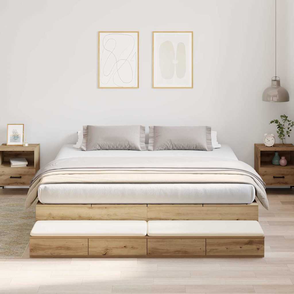 Maison Exclusive - Struttura letto con contenitore con cassetto rovere ...