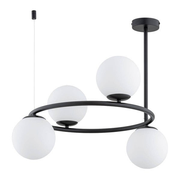 Lampa sufitowa wisząca Ringo czarna 4xE14x10W minimalistyczna wym: 51 x 54 x 54 cm metal Alfa