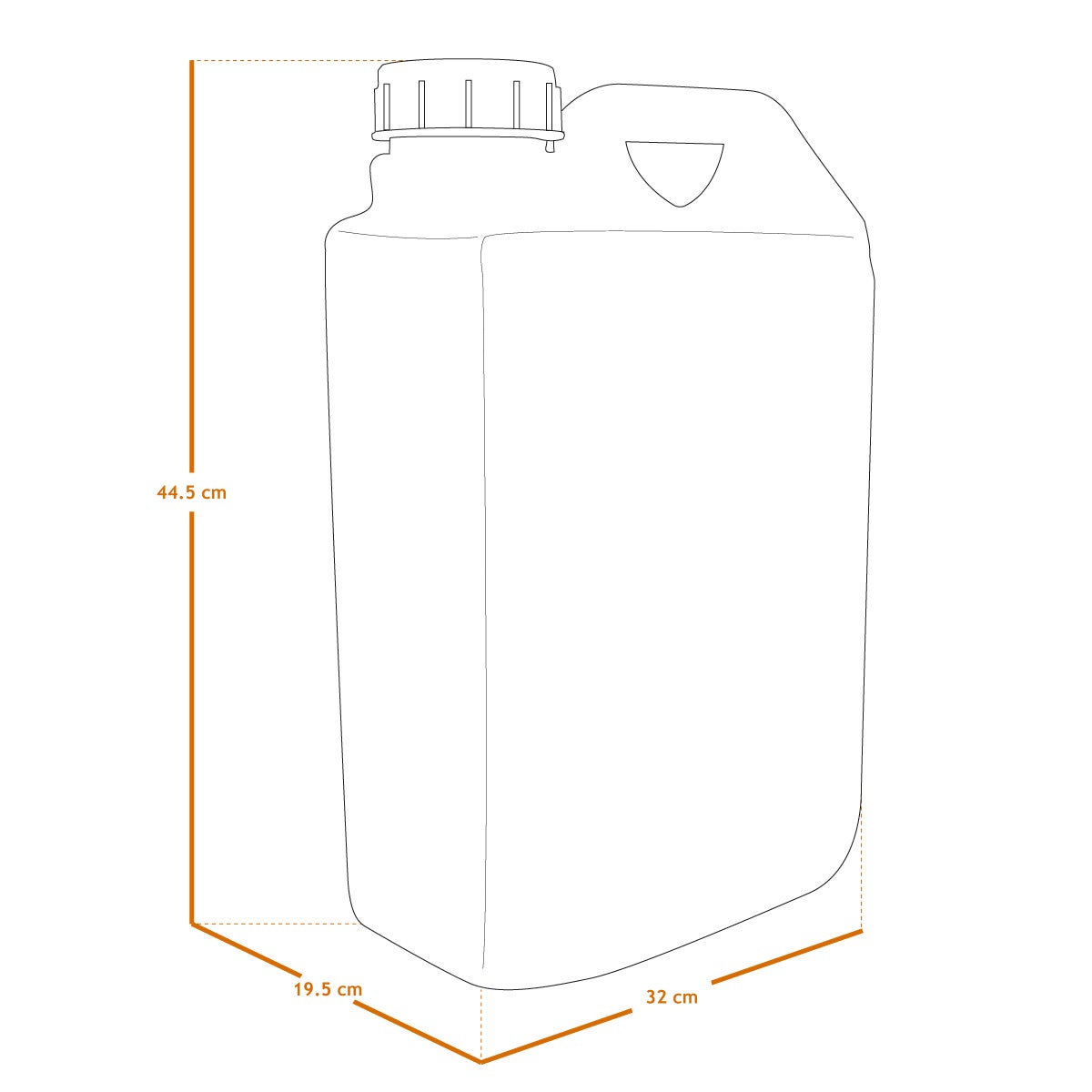 Bidon, jerrican en plastique (PEHD) pour usage alimentaire avec bouchon - 20L - Linxor - 2