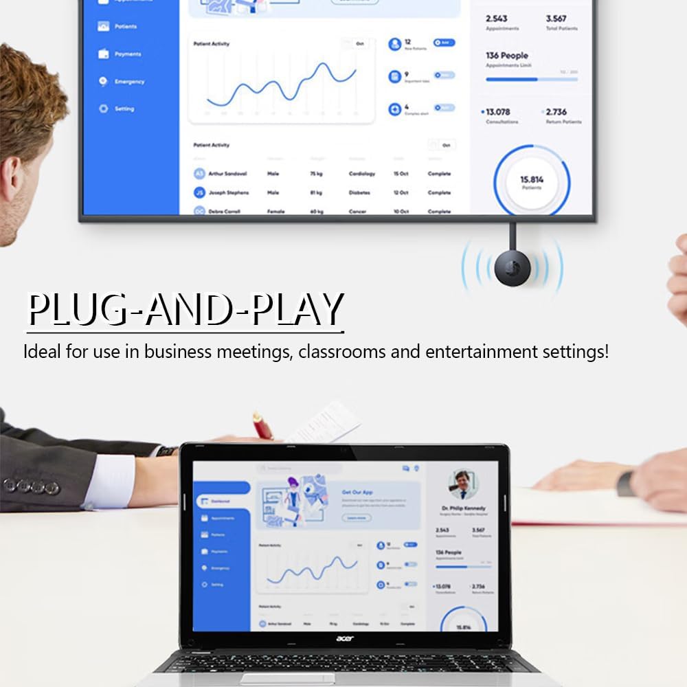 HDMI Dongle HDMI Display Dongle WiFi Sans Fil Récepteur Streaming,Adaptateur D'affichage HDMI