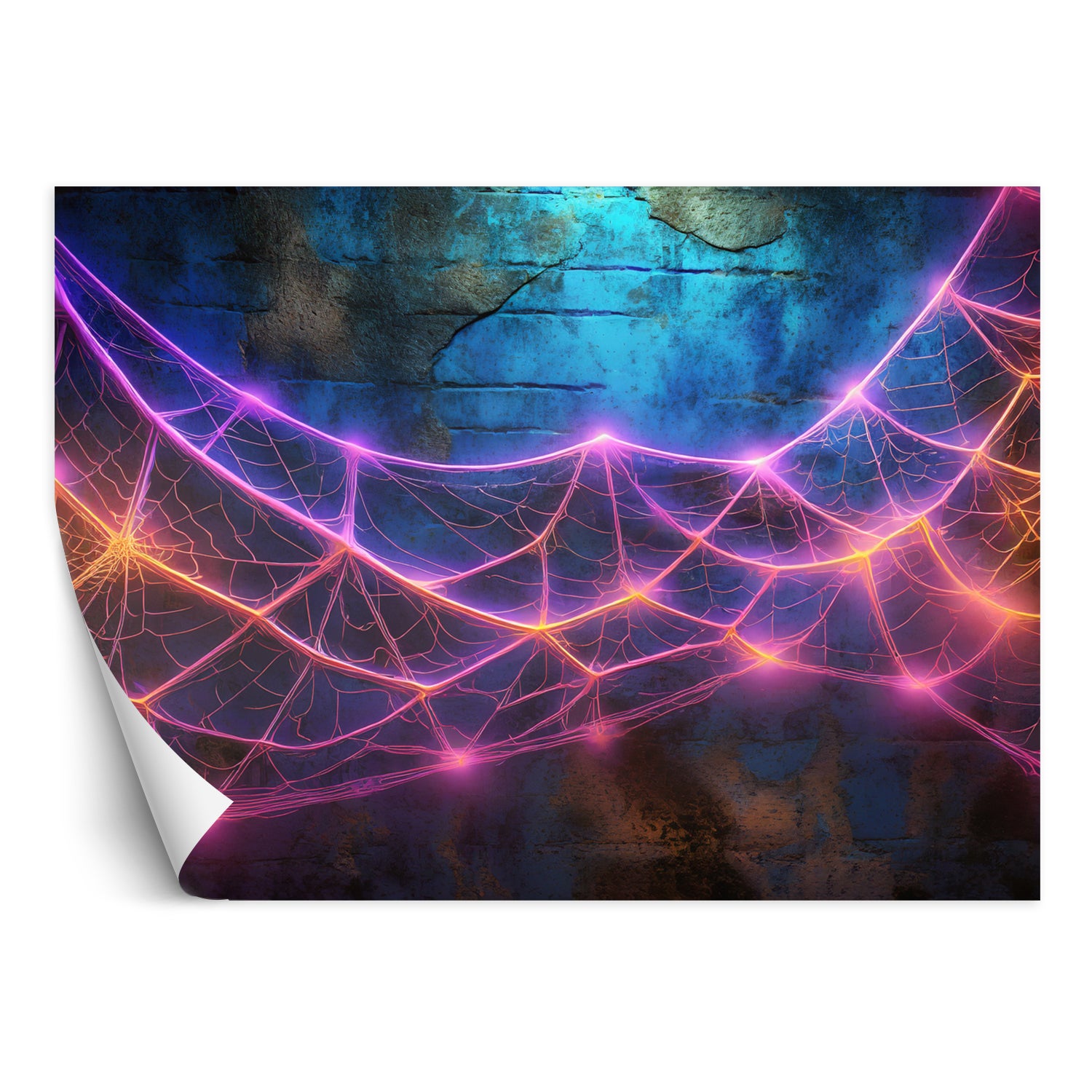 Fototapeta, Pajęczyna w neonowym kolorze 200x140