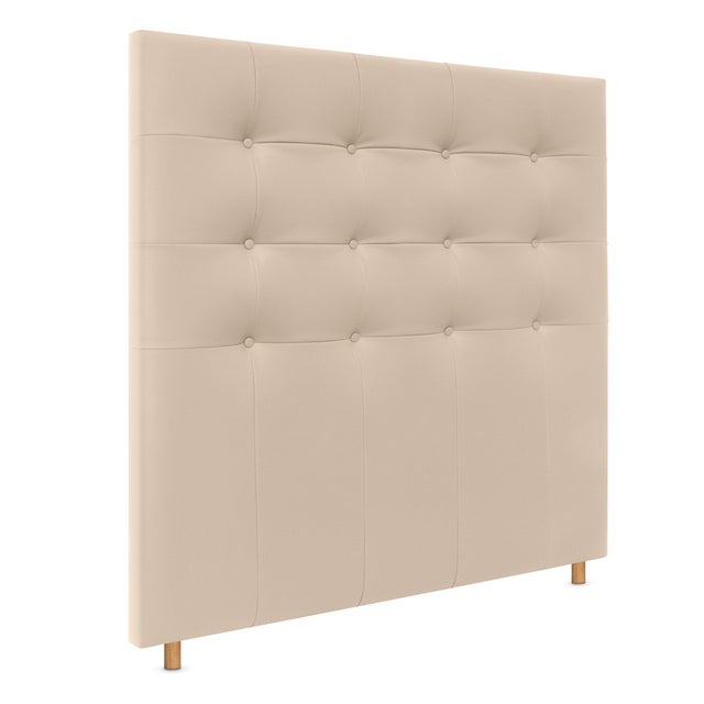 DHOME Cabecero de Polipiel Capitoné Hasta el Suelo 150x120cm Camas 150 - Beige