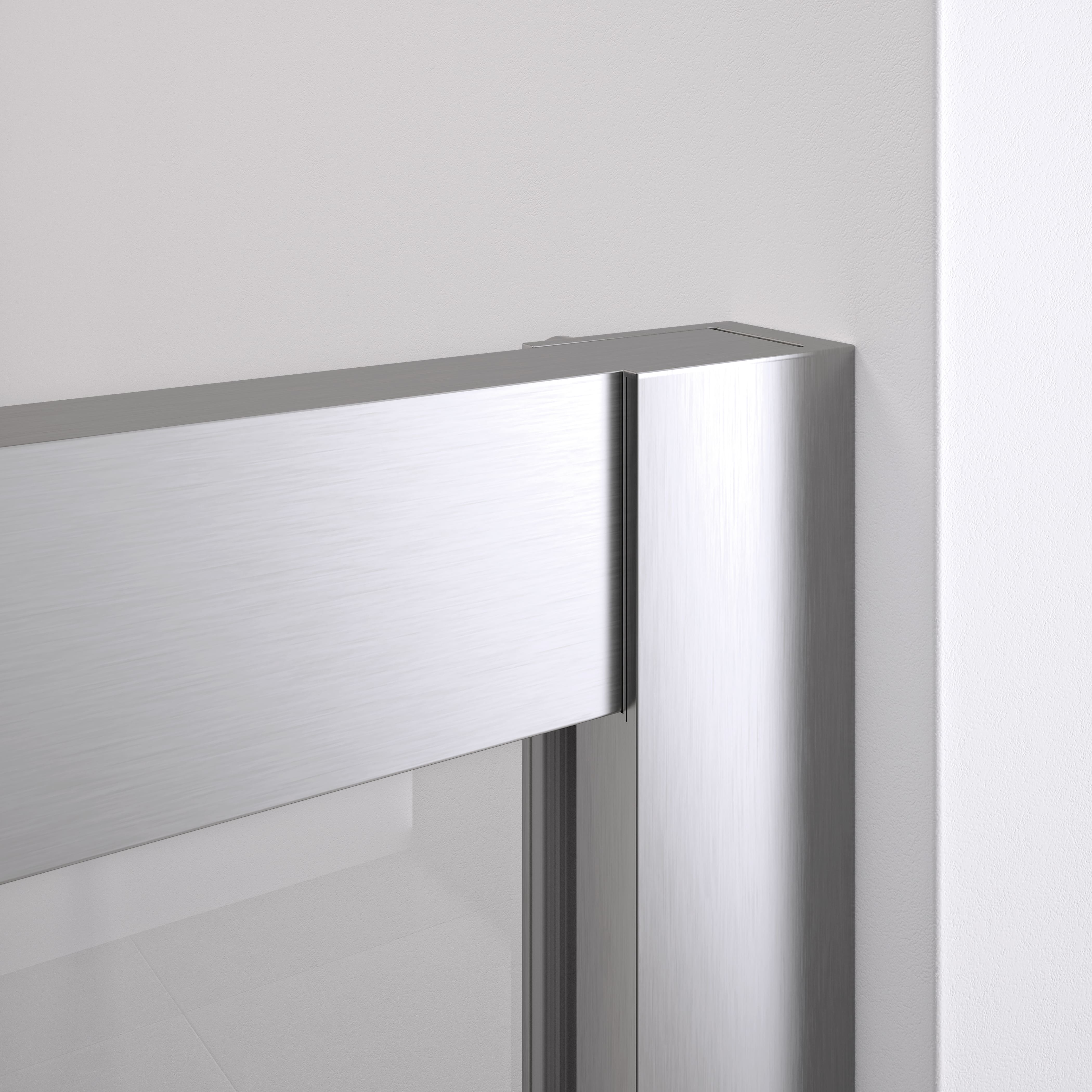 BELLOBATH - Mampara de Ducha Frontal Corredera + Fijo - Vidrio Templado 6mm Antical - Plata Brillo - Ancho 110 a 115cm - Puerta Izquierda -Alto 195cm - 2