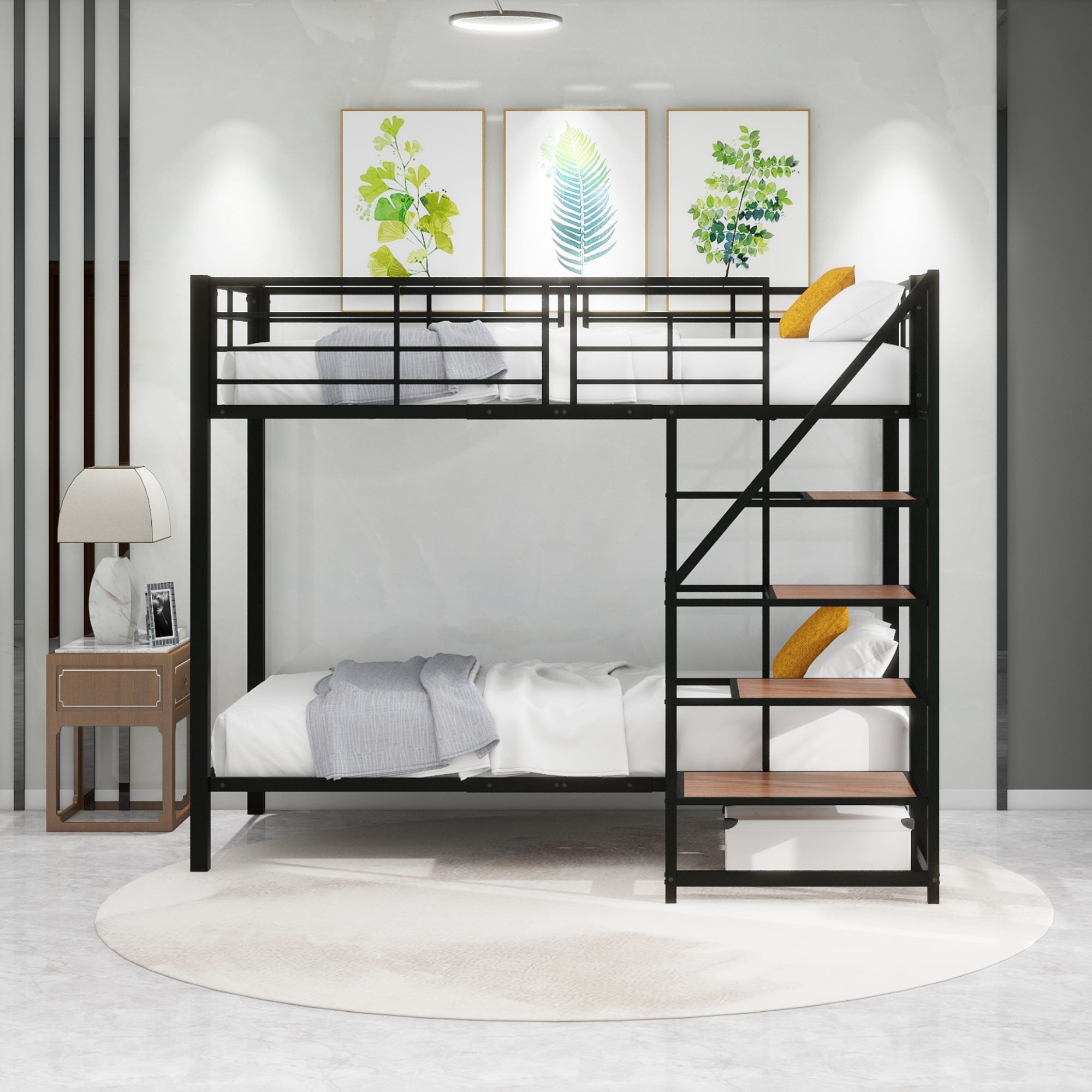 Cama Alta 90x200 Cm Con Escalera Y Armario - Ideal Para Ahorrar Espacio En Habitaciones Pequeñas