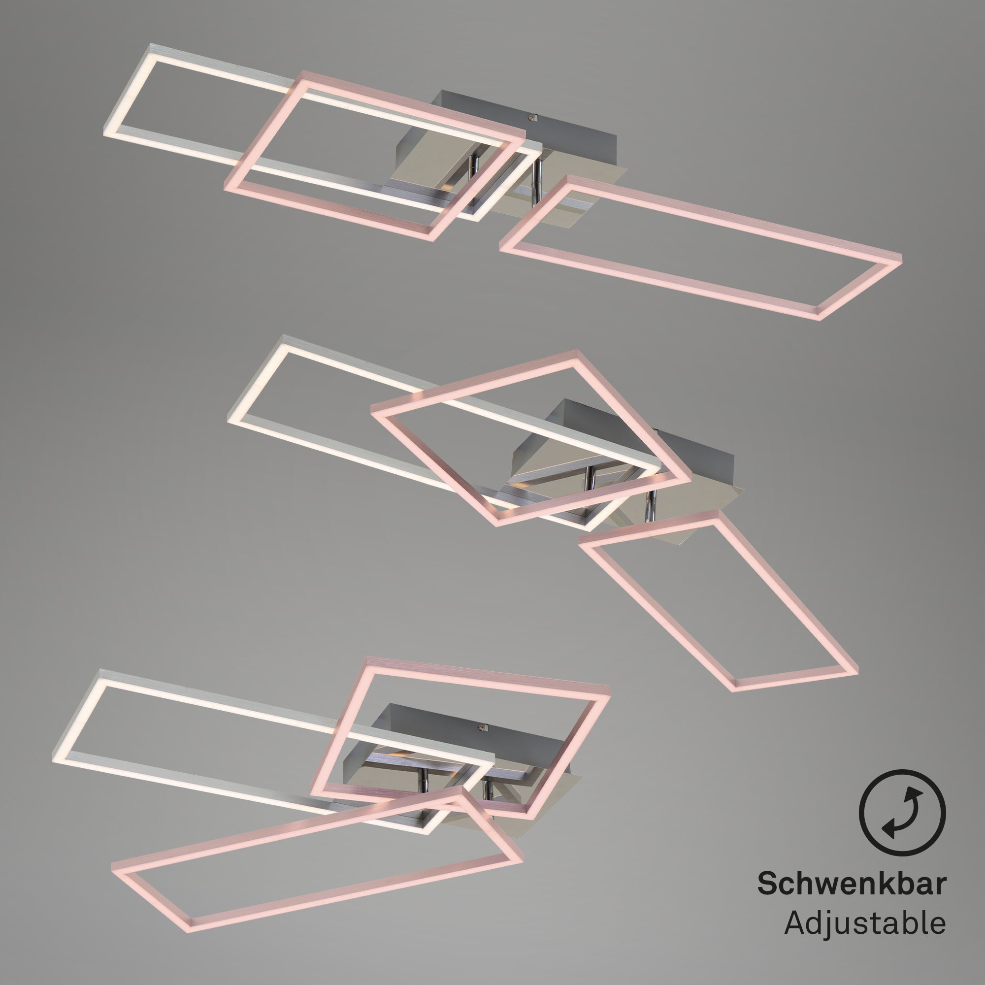 Plafonnier LED BRILONER LEUCHTEN FRAME, 48 W, 3300 lm, IP20, chrome-alu, métal-plastique, intensité lumineuse variable, 92,8 x 26 x 9,6 cm - 5