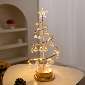 Lampe De Noël En Forme De Sapin - Lot De 2, Métal Noir - LED Blanc Chaud, Fonctionne Sur Piles - Décoration Intérieure Pour Table Ou Rebord De Fenêtre