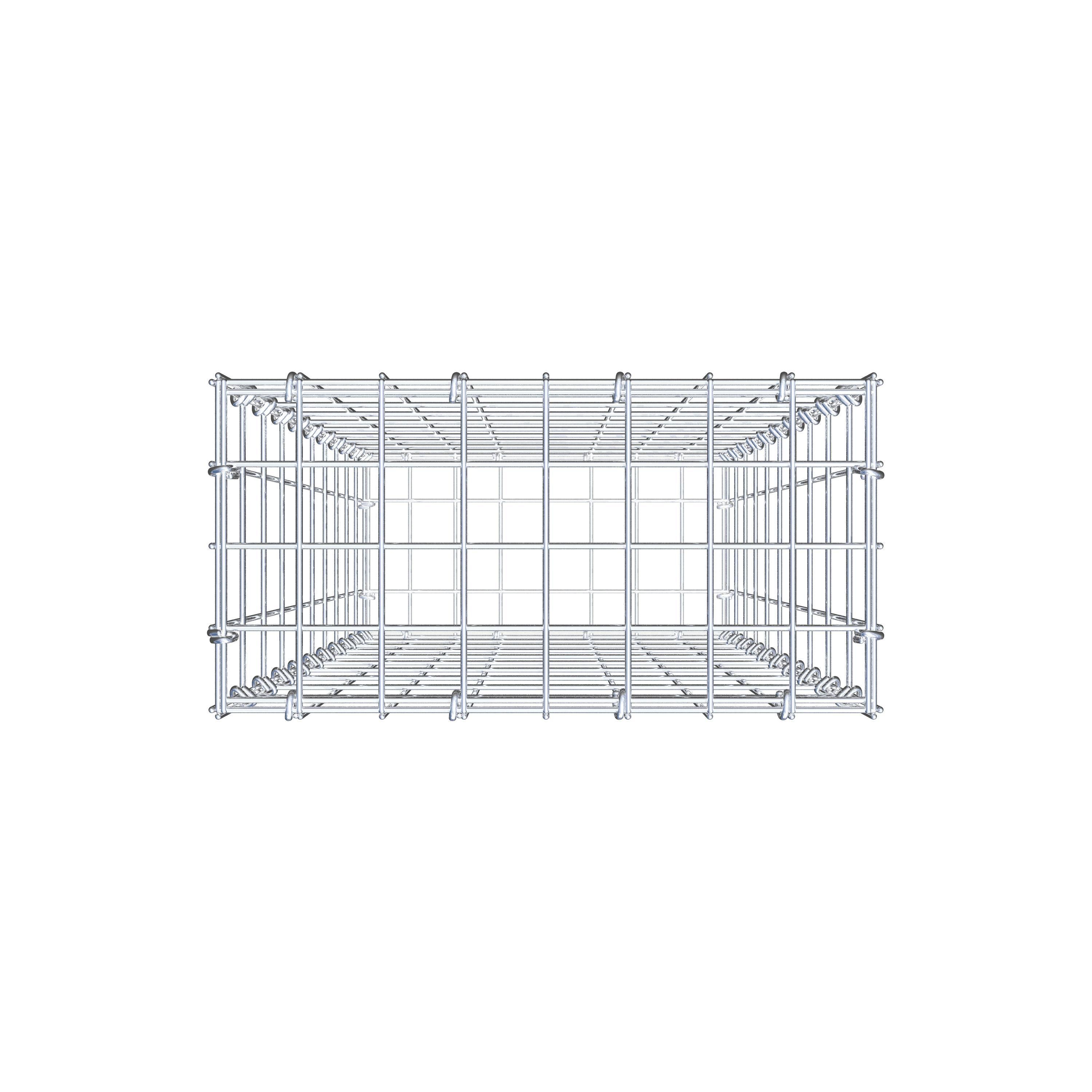 Gavión de acero galvanizado 100x40x20cm (LxAxP), malla 5 x 10cm, Anillo en C, jaula metálica para muro o jardín - 5