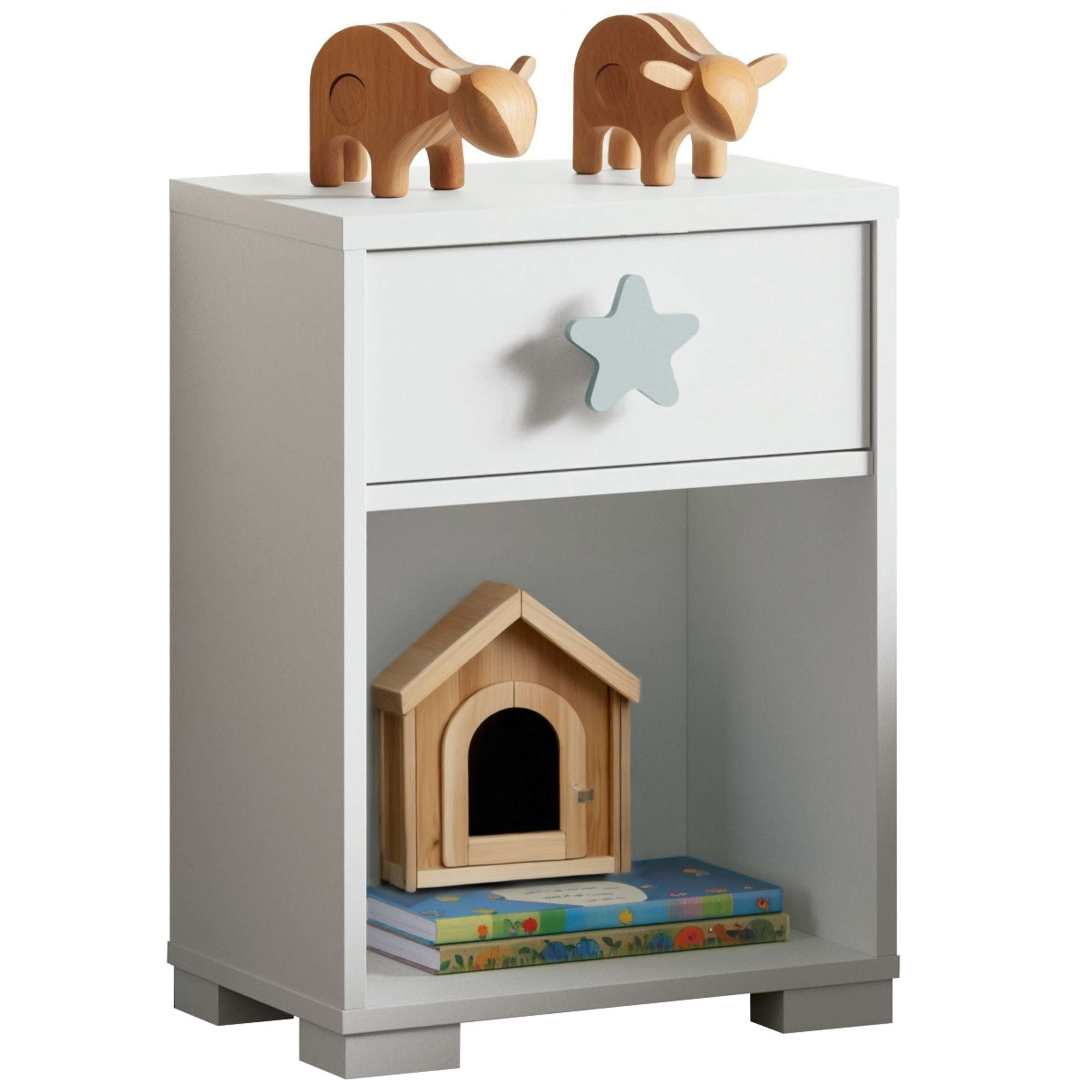 Table de chevet enfant Star White 56x40x33 cm - 2