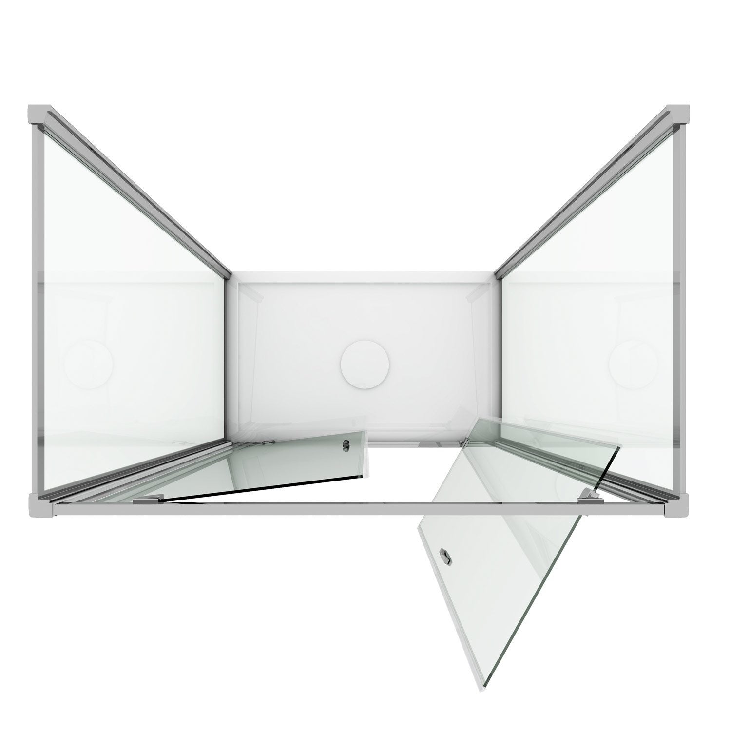 Box Doccia 3 lati 75x80x75 CM H198 stampato C mod. Cristal Trio 2 Ante - 2