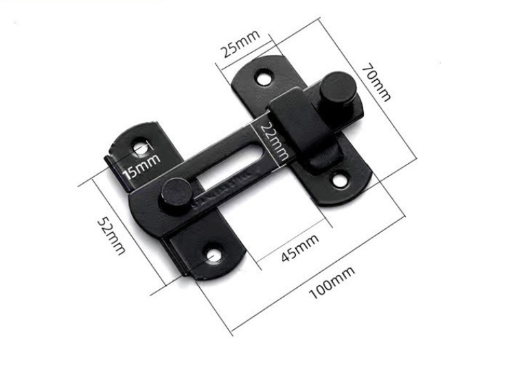 Verrou Porte Coulissante Serrure Volet Loquet Porte Verrou Portail à Bascule Boulon avec Vis pour Porte,Fenêtre Finition Noir Mat en Acier Inoxydable - 2