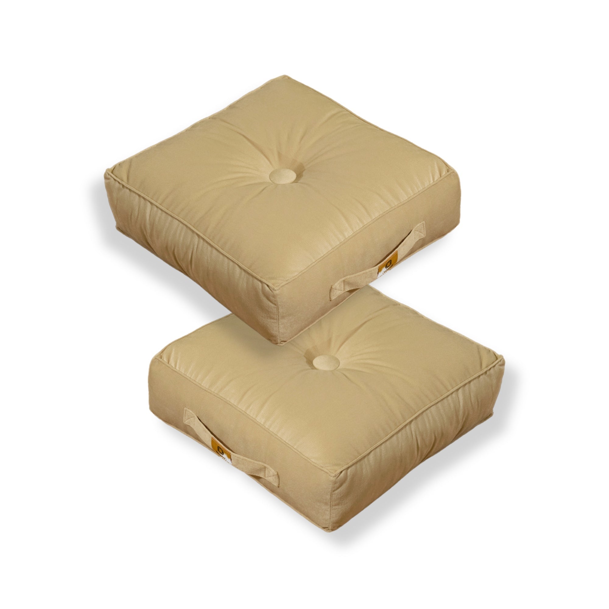 Lot De 2 Coussin Sol Peluche Fleur 40x40cm - Blanc + Vert - Décoration Canapé Chambre Enfant