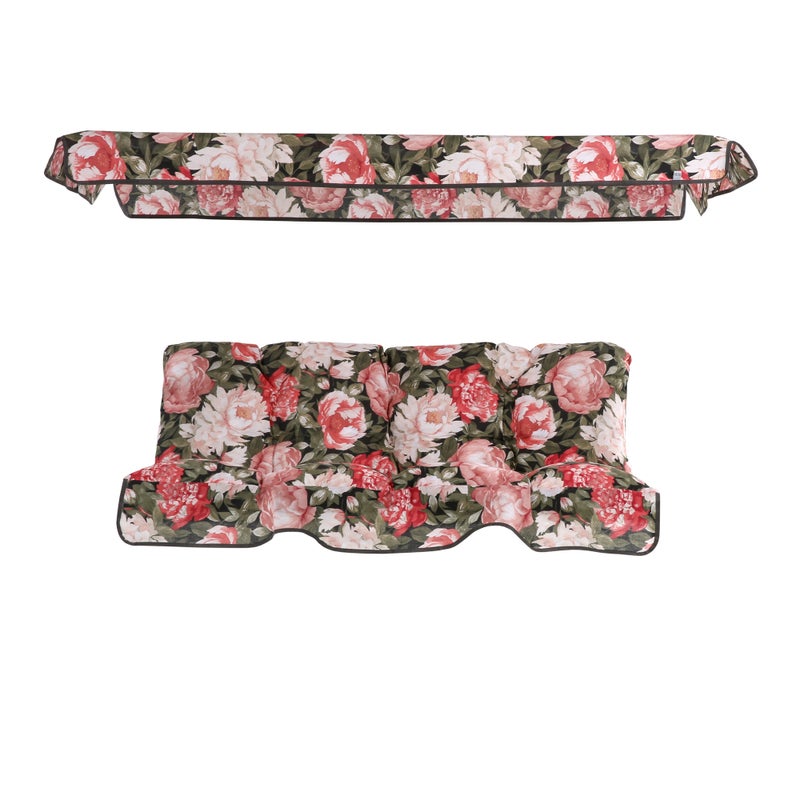 Poduszki na huśtawkę 138 cm z daszkiem Tora kwiatowe Patio
