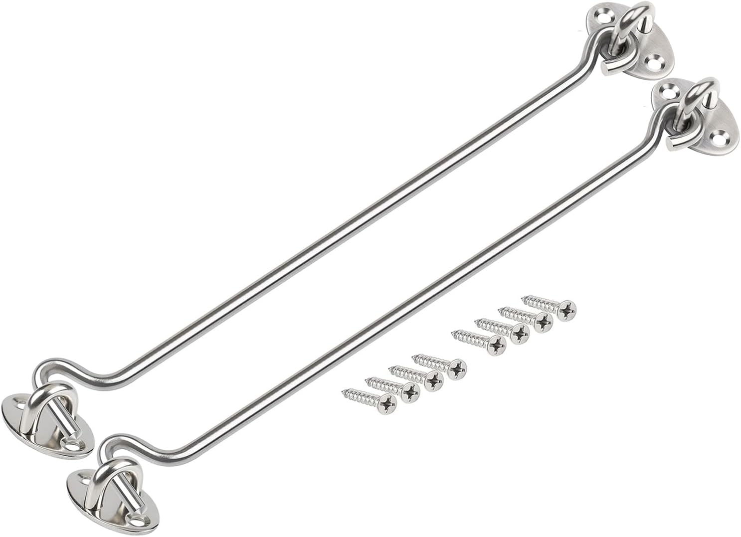 12-calowy zatrzask ze stali nierdzewnej do drzwi stodoły, szopy i garażu, srebrny (opakowanie 2 szt.)