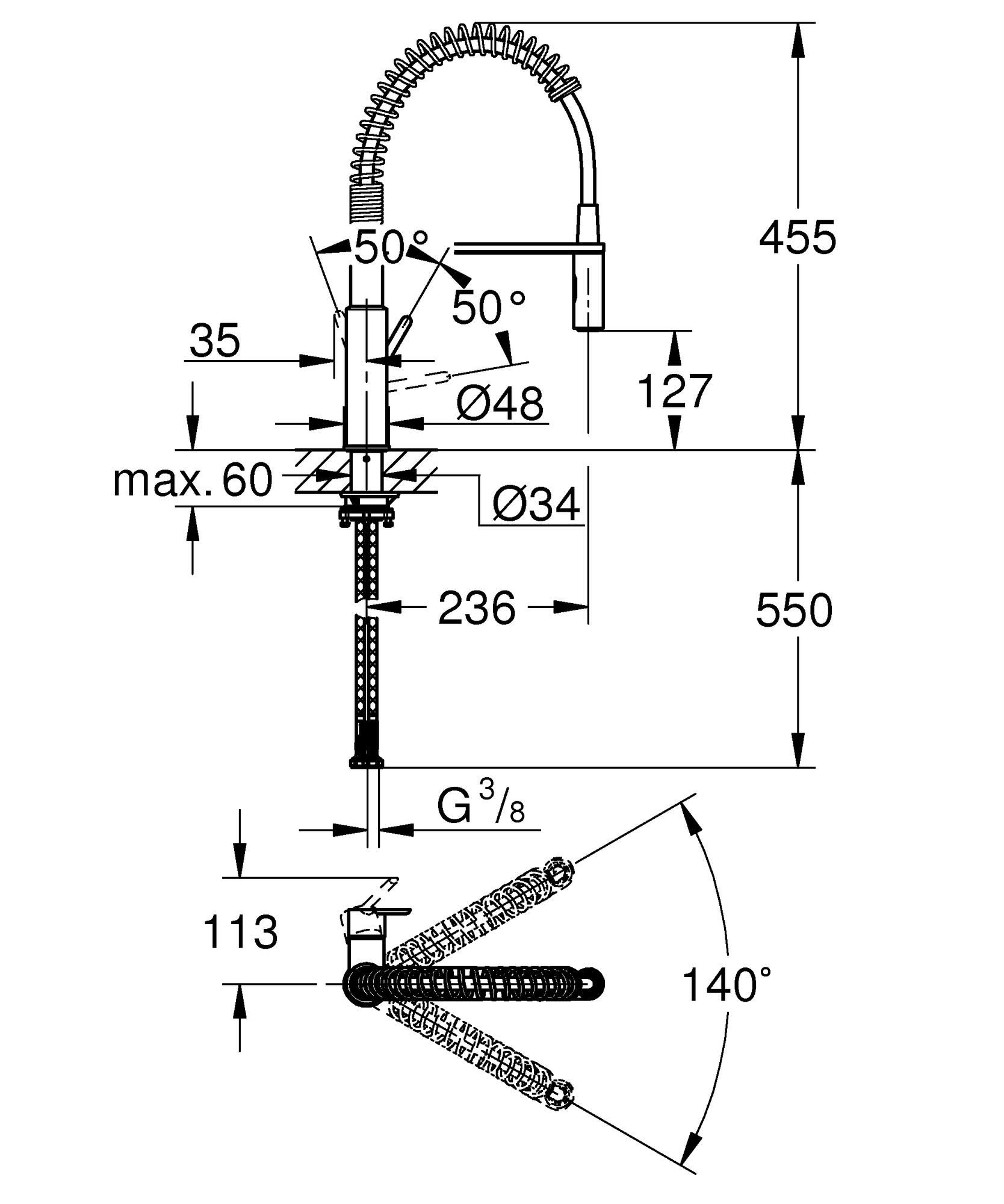 Bateria kuchenna GET 30361000 Szary GROHE - 2