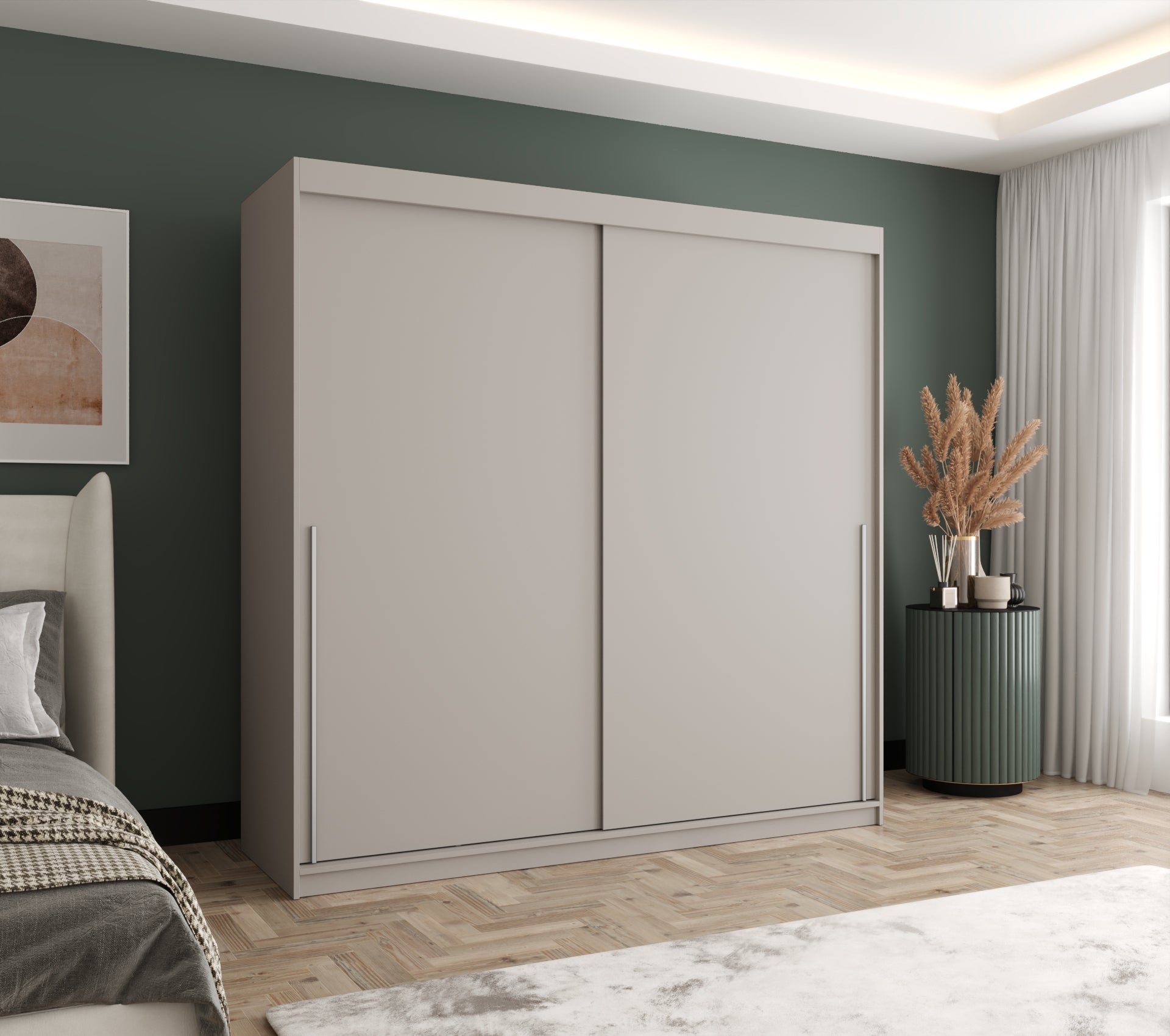 Szafa przesuwna Garderoba SIMA T 200 x 62 x 200 kaszmir + u. srebrny - 2
